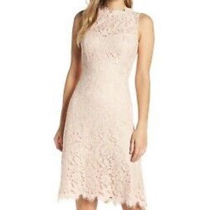 Eliza J High Neck Lace Sheath Dress